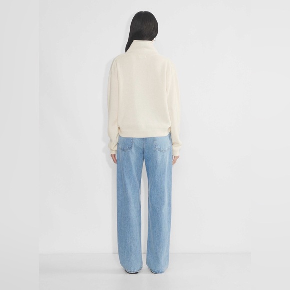 Aritzia Cashmere Mockneck Women's Cream Knit Turtleneck Cozy Sweater Sz XS - Picture 5 of 11